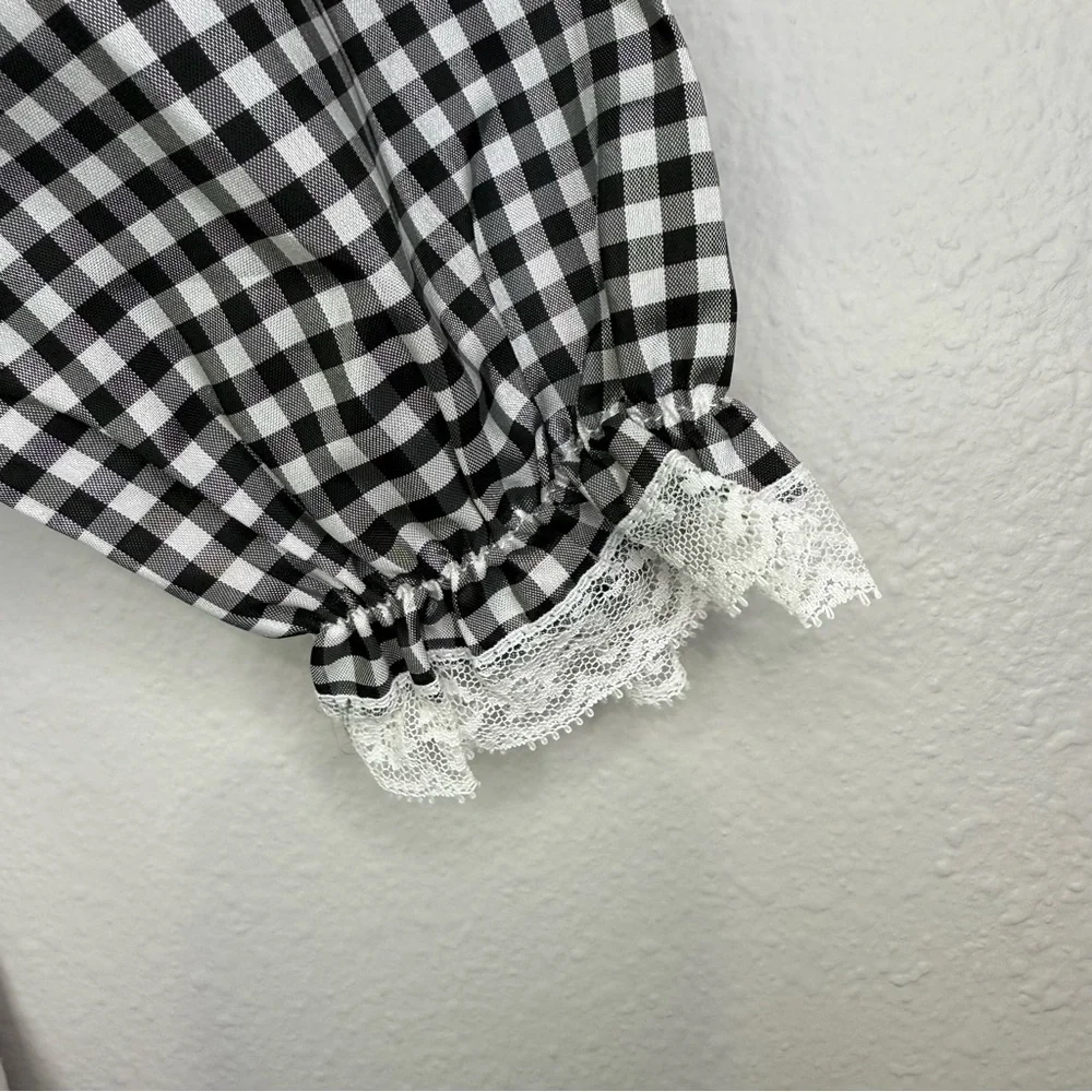 Nannette Black and White Gingham Kids Dress